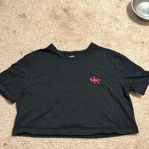 women’s cropped calvin klein pajama top